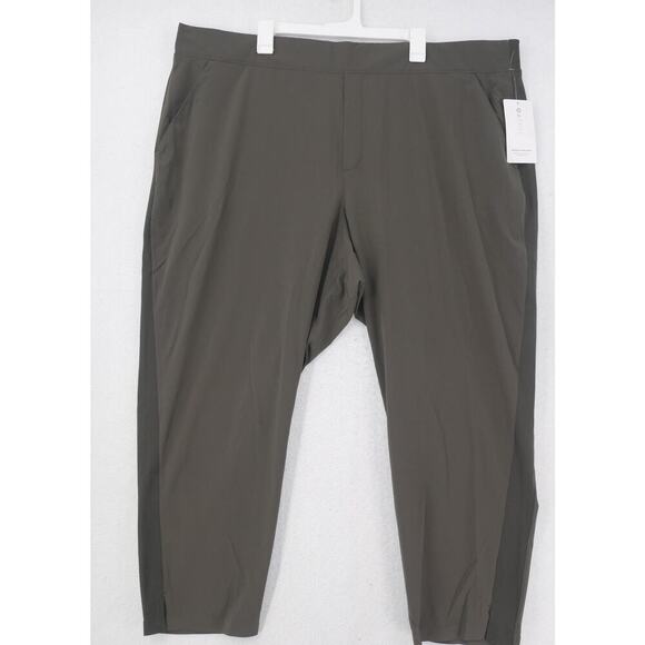 NEW Athleta Brooklyn Textured Ankle Pants Forest Green Women's Plus Size 26 - Picture 3 of 9